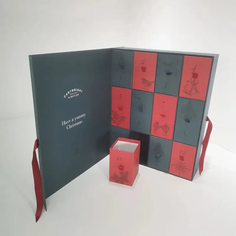 Customized queryChristmas Countdown Design Advent Calendar Box 12 Days New Year Food Nut Ornament Skin Care Cosmetic Christmas G