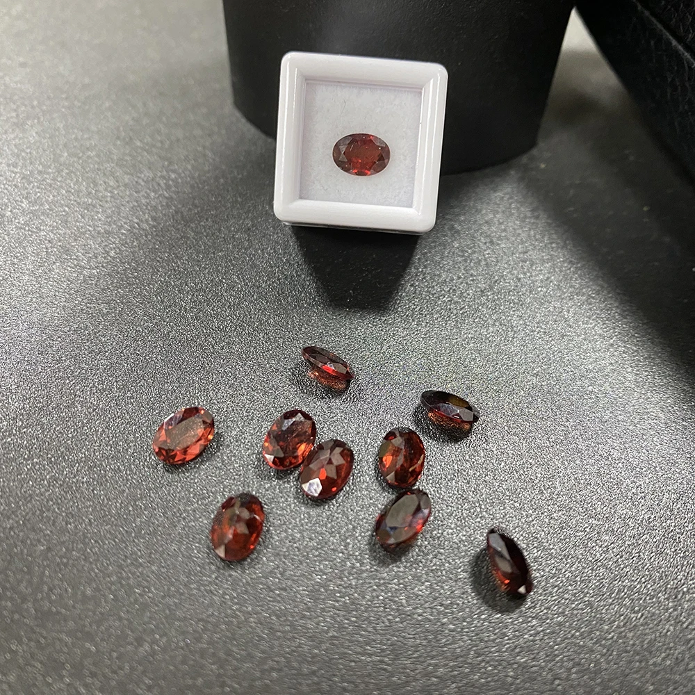 100% Natural Stone Oval Cut 7X5mm 0.85Ct Loose Gemstone Garnet For Ring Earring Jewelry Making Accessories
