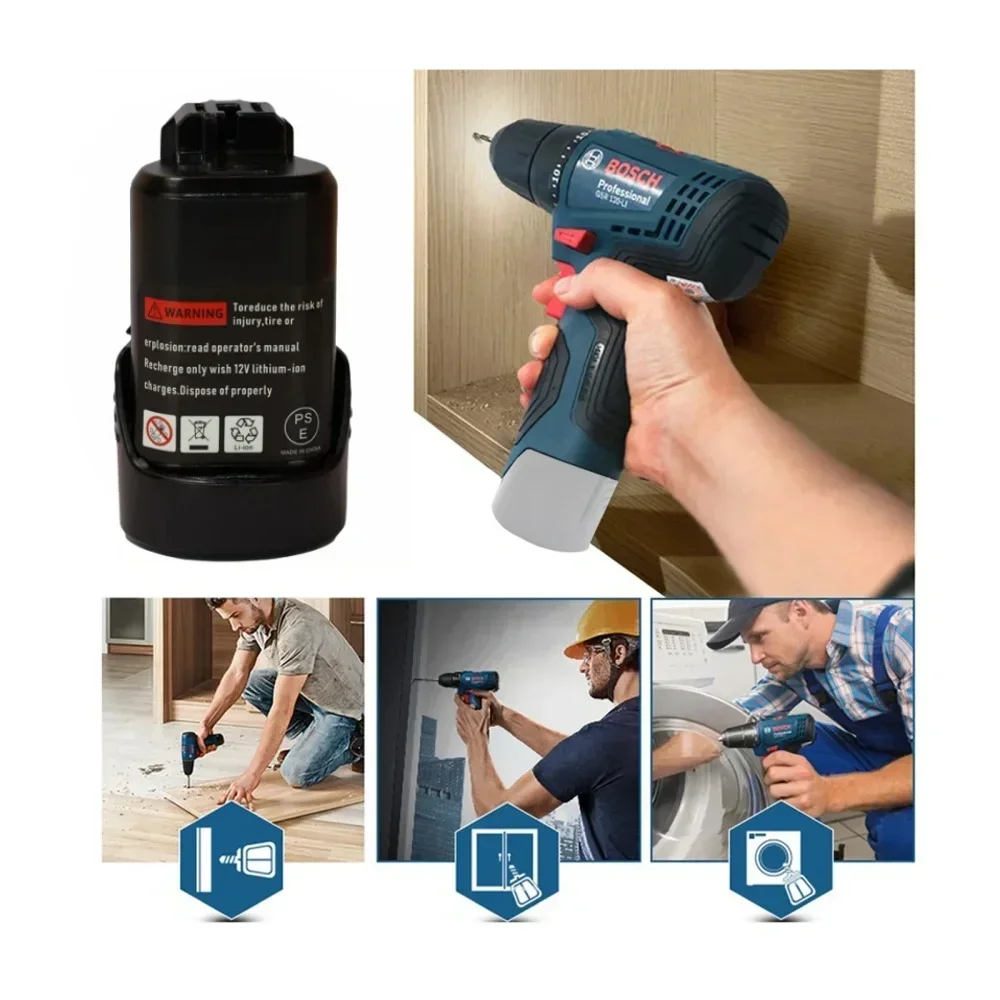 10.8V 5000mAh Li-ion For Bosch Drill 2 607 336 013, 2 607 336 014 2 607 336 333 12V 3.0Ah BAT411 Power Tools Battery