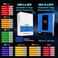 Easun Power Hybrid Solar Inverter 2KW 3.2KW 4KW 6.2KW 120A Mppt Charge 24V 48V 220V Pure Sine Wave Off Grid Wifi Inverter 500V