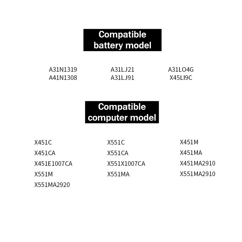 A41N1308/A31N1319 14,4 В/11,3 В 2500 мАч аккумулятор для Asus X451C X551C X451M X451CA X451E1007CA X551CA X551X1007CA X451MA X451MA2910