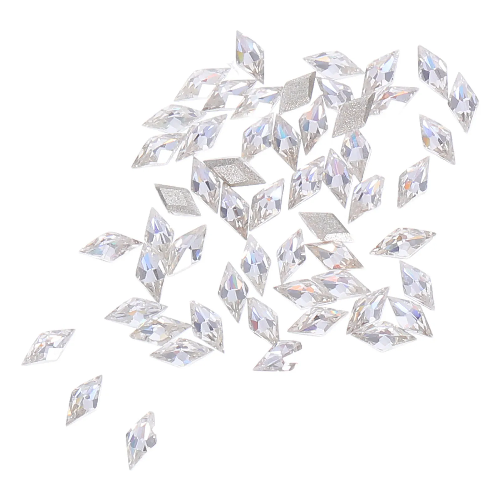 

50Pcs Mini Rhombic Nail Rhinestones Flatback Zircon Stones Crystal Gems for Nail Art DIY Manicure Cubic Zirconia Beads