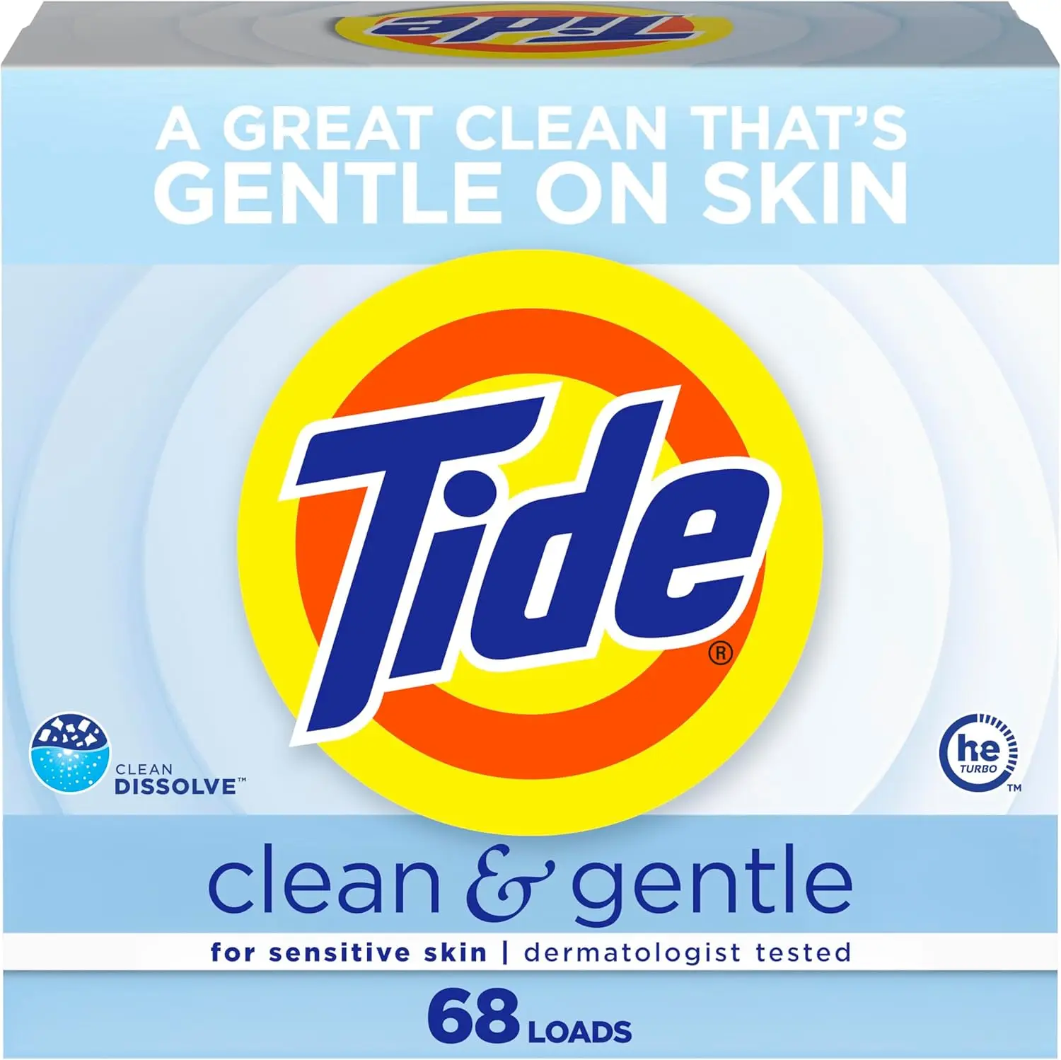 

Unscented Powder Laundry Detergent for Sensitive Skin, 68 Loads, 77 oz Deep Clean with Stain Remover