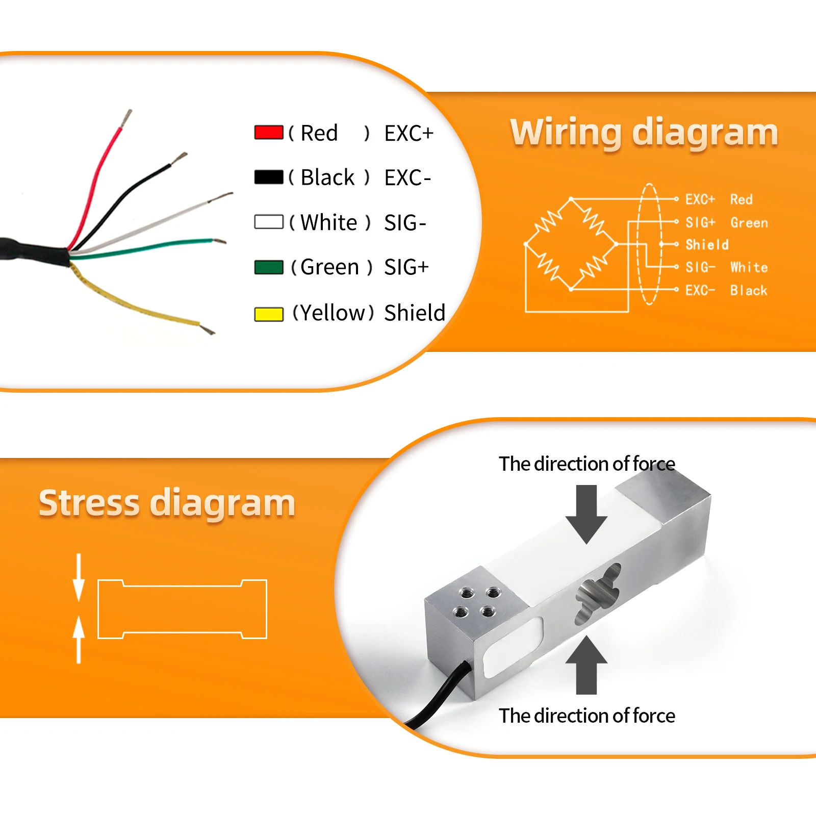 Load Cell Sensor HX711 AD Module Weight Sensor Electronic Scale,Single Point Cell Sensor 100KG 200KG 350KG