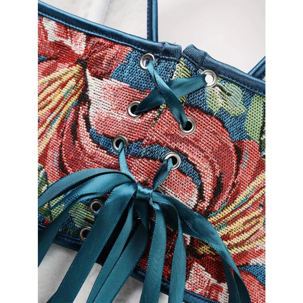 Top con corsetto overbust Corsetto disossato vintage Bustini gotici con lacci per le donne Dimagranti Estetici rinascimentali