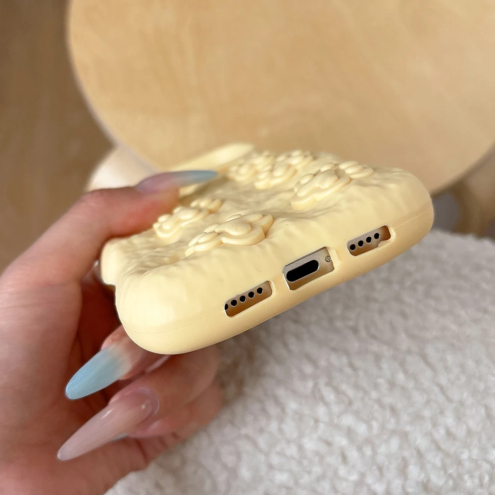 Niedliche 3D Cartoon Katzenpfoten-Brot-Handyhülle für iPhone 17 16 15 14 13 12 Pro Max Stoßfeste Weiche Silikon-Rückabdeckung Capas – Detail 10
