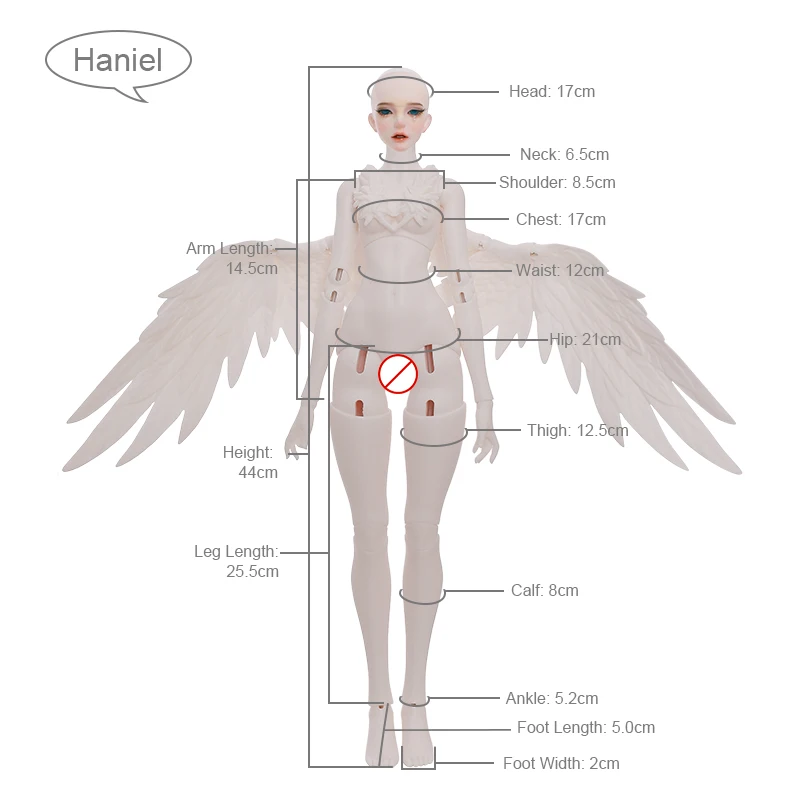 Haniel Bjd Doll 1/4 Charming Elf Haniel, Beautiful Venus Defender of Good and Evil Love Angel Joybjd