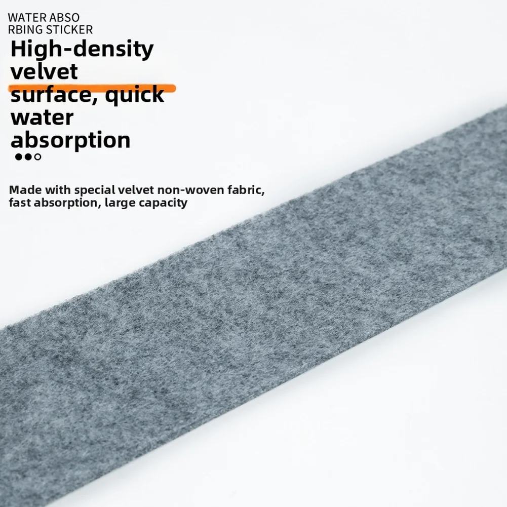 6pcs Thickened Felt Water-absorbing Strip Cotton Tape Self-adhesive Backing Glass Absorbent Sticker For Window Glass