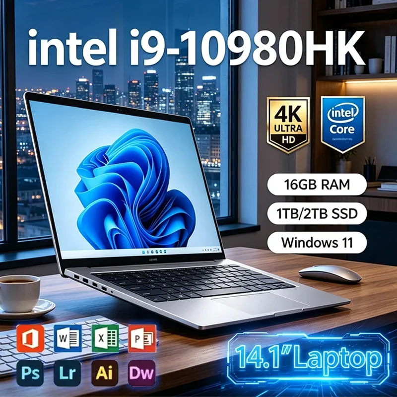 Intel Core I9 10980HK 14.1 Inch Pro Laptop 8C 16T 2.4 5.3GHz 16MB 45W 32GB DDR4 2TB M.2 SSD Gaming Notebook Office Pro Max HD