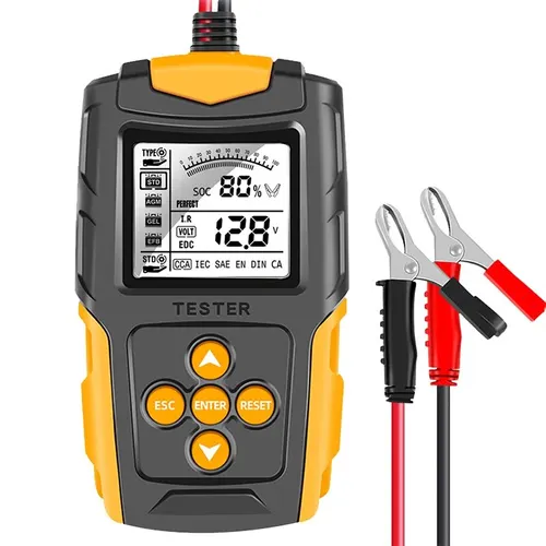 Probador de batería de coche, escáner de carga de arranque de vehículo Digital LCD, Analizador de medición de batería de diagnóstico, 12V, 24V