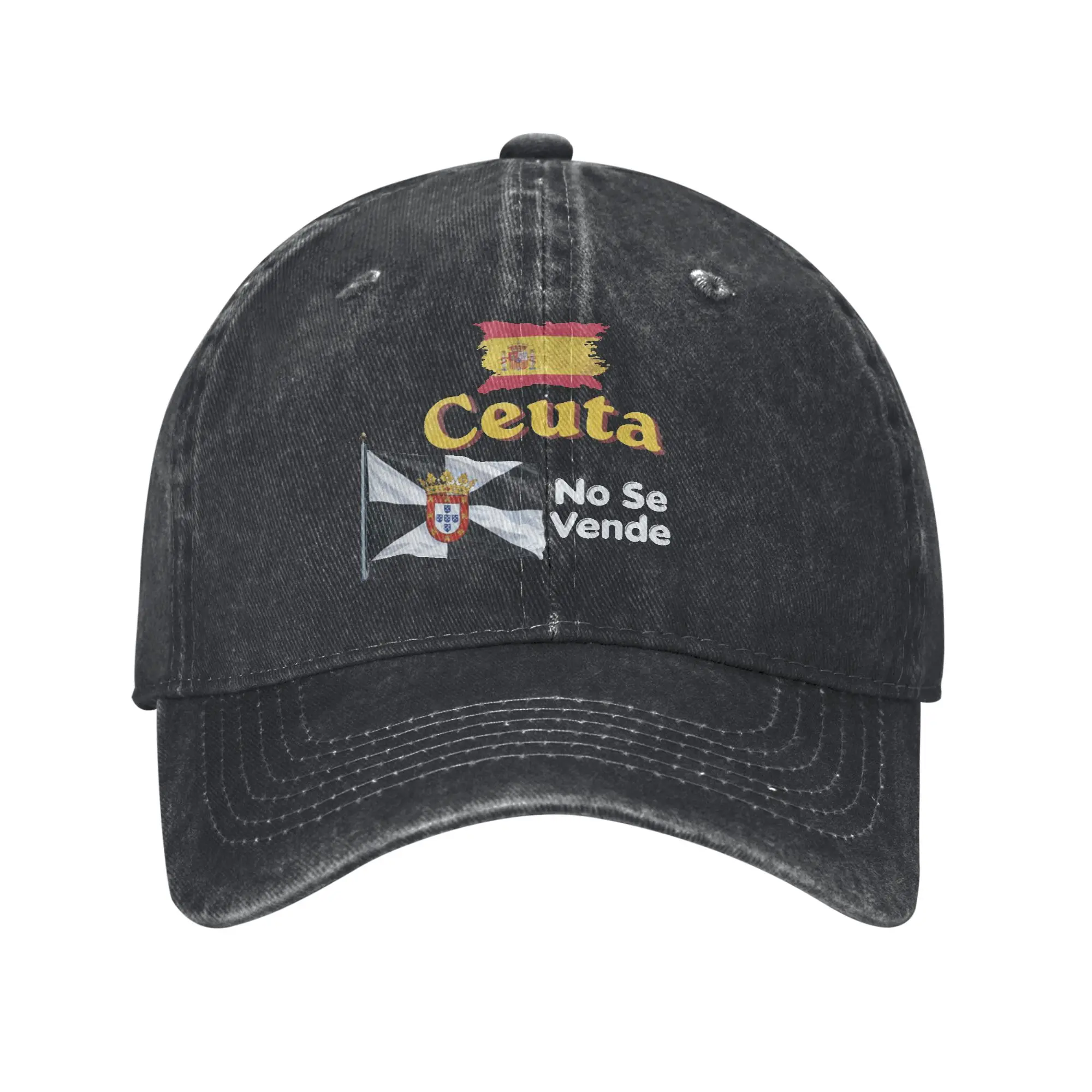 Ceuta No Se Vende Not For Sale Adult Retro Cowboy Washed Baseball Caps Man  Denim Sunscreen Hat Female Camping Peaked Cap