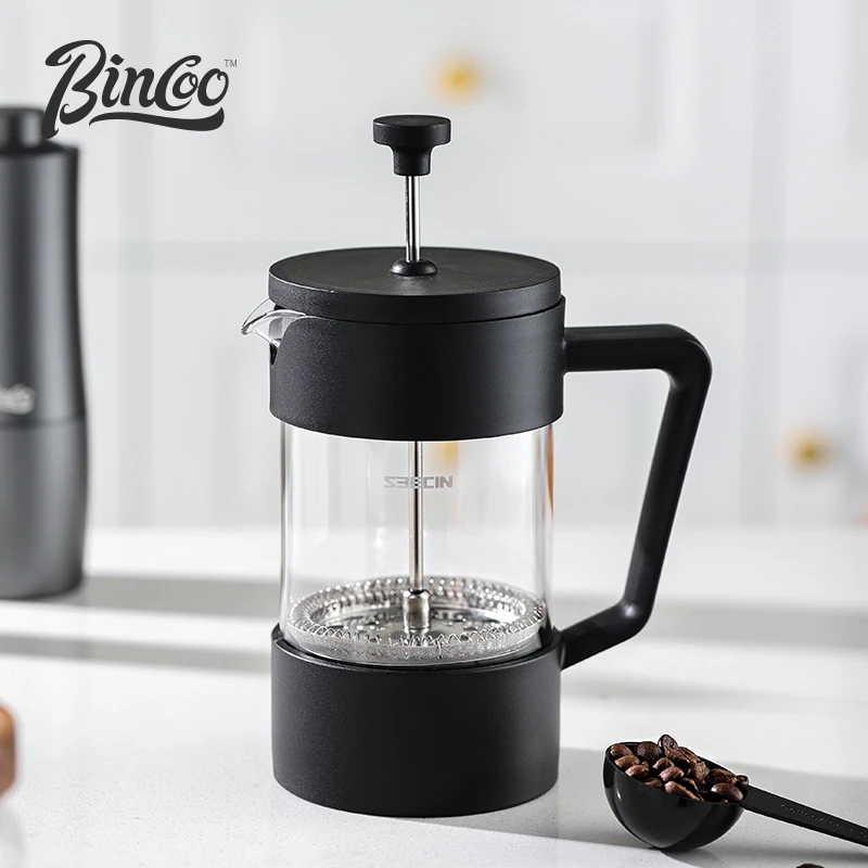 Bincoo ماكينة صنع القهوة بالضغط الفرنسي 350/600/1000 مللي فلتر شبكي ثلاثي الأبعاد مقاوم للحرارة/زجاج سميك مقاوم للبرودة لحليب الشاي والقهوة #3