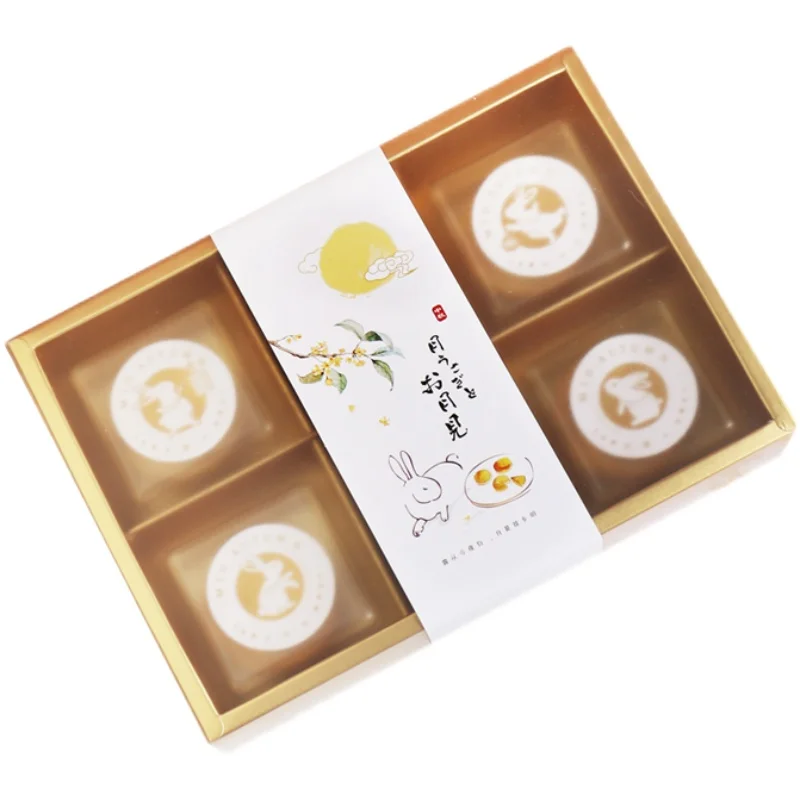 

Red New Year Mooncake Paaging Box Gift Box 2 4 6 Pieces 00g Egg Yolk Snowflake Sugar Cookies Biscuit Bakery Supplies