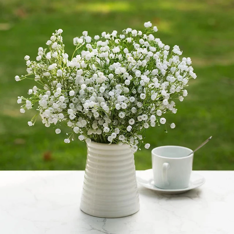 15inch White Gypsophila Artificial Flowers Wedding DIY Bouquet Decoration Arrangement Plastic Babies Fake Flower Home Decor 1PC