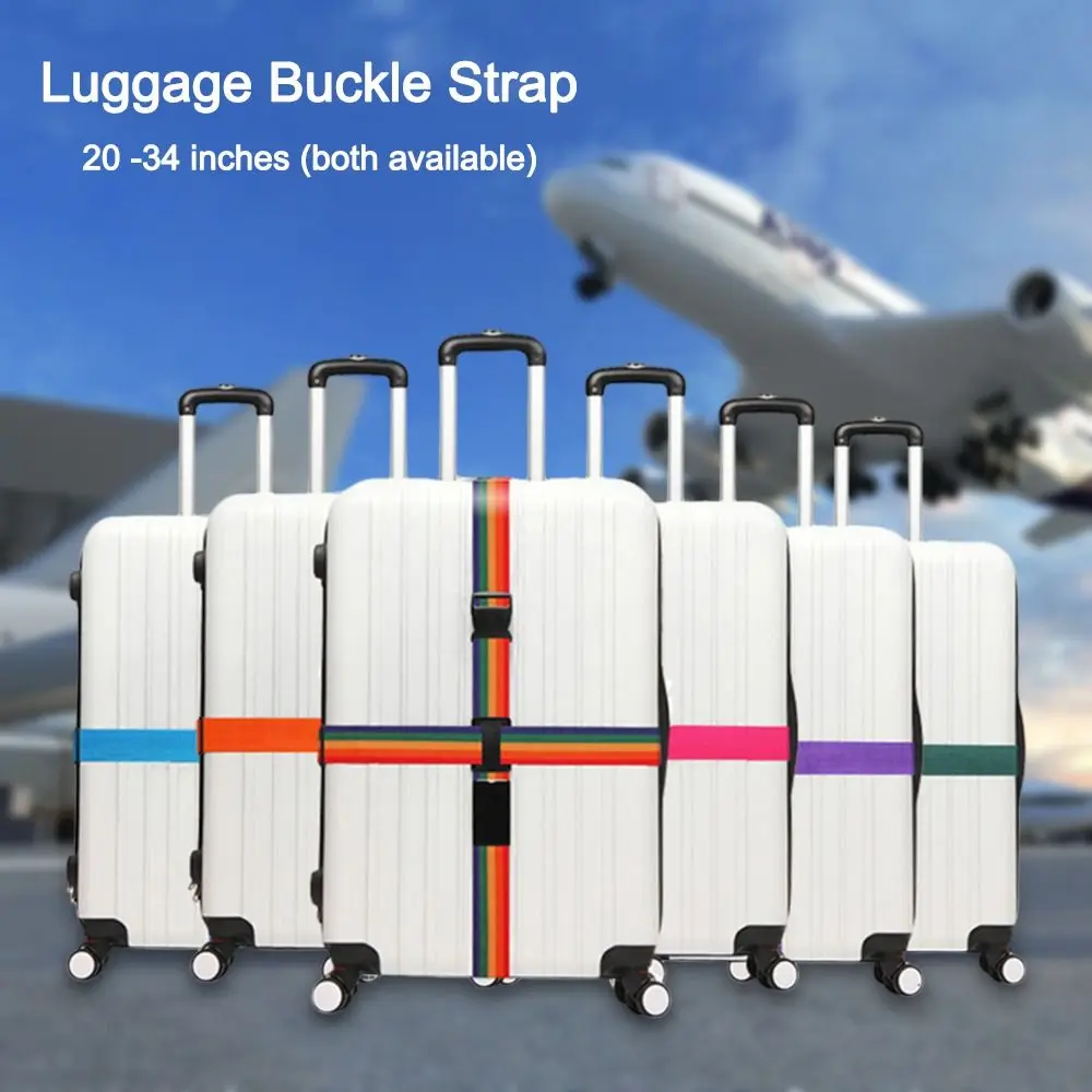 

Adjustable Luggage Buckle Strap with Password Lock Elastic Suitcase Cross Packing Belt Anti-lost Baggage Bunding Belts Travel