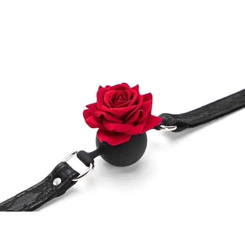 Retro pizzo rosa fiore bocca sexy bavaglio bondage bocca palla cane schiavo flirtare giocattoli del sesso BDSM per le donne coppie cosplay giochi per adulti