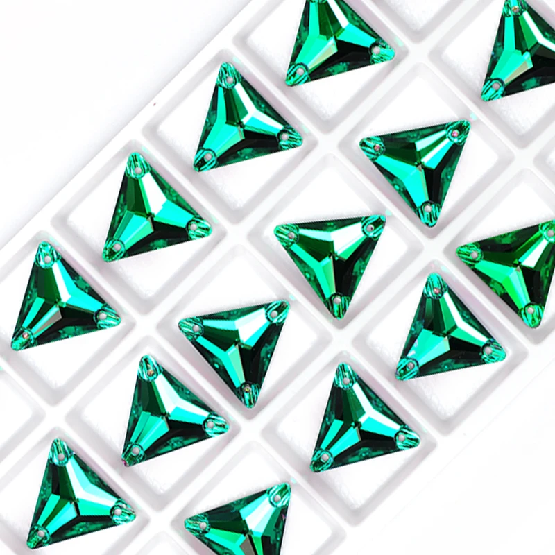 YANRUO 3270 Triangle DIY Sewing Crystal Strass Sew On Stones Glass Beads Flat Back Rhinestone Sewn For Clothing