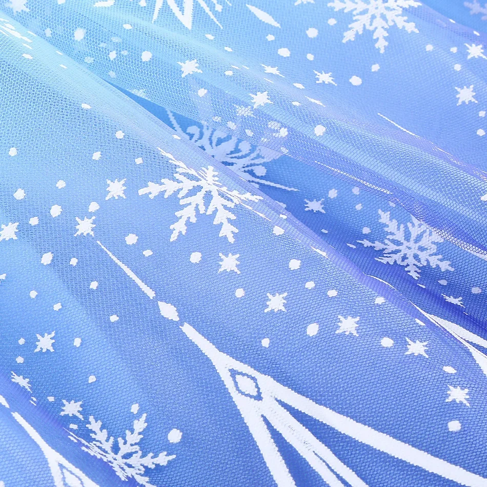 Kinder Mädchen Eis-Schnee-Prinzessin Kostümkleid mit Pailletten, Umhang und komplettem Zubehör für Halloween, Geburtstag, Cosplay, Themenparty-Outfit – Detail 10