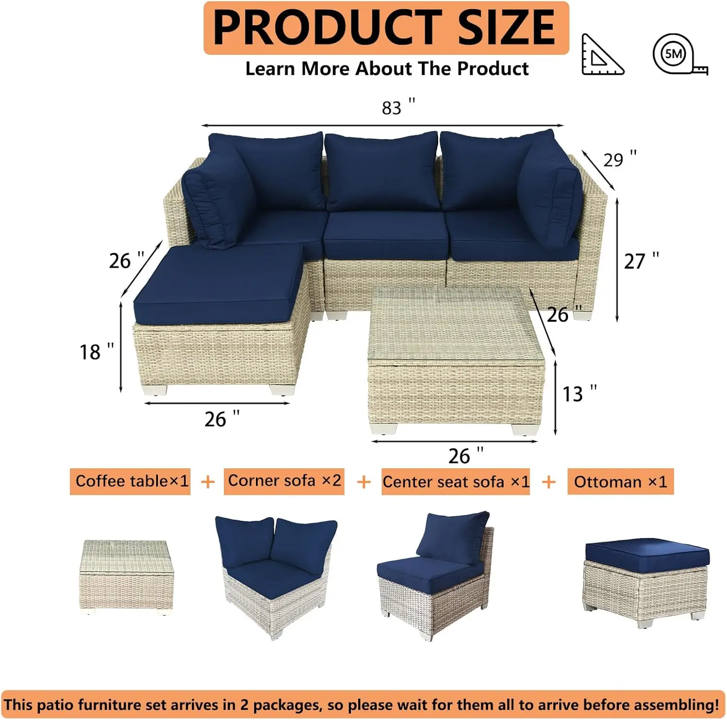 Set 5 Stück Outdoor Rattan Schnitt Veranda Möbel Korb weide Terrasse Gespräch Set Sitz Sofa mit Couch tisch