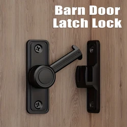 Door Lock Guard Latch Bolt 90 180 Degree Toggle Latch Sliding barn Door Lock Black Iron Right Angle barn Lock Home Hardware