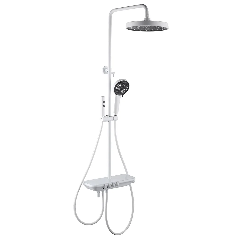 Brass Music Key Glowing Starry Sky Shower Head Set with Digital Display and Four Functions for Home Use Brass