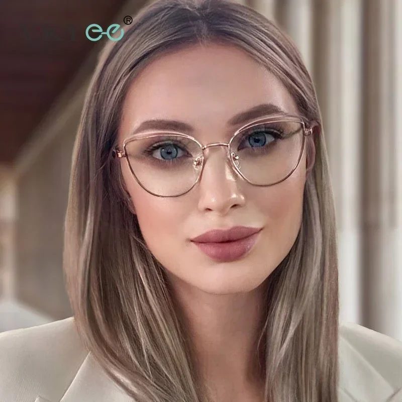 VICKY Fashion Cat Eye Customisable Myopia Prescription Optical Lenses  Anti Blue Ray Butterfly Recipe Reading Glasses Women 9745