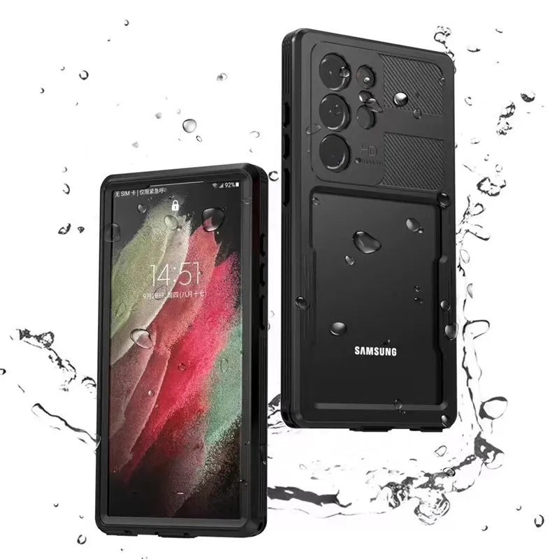 

Чехол из ТПУ и поликарбоната с полным покрытием для Samsung Galaxy S23 Ultra Plus, чехлы, водонепроницаемый пыленепроницаемый чехол для телефона с силиконовой кнопкой