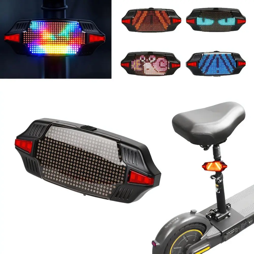 App Managed Led Bicycle Rear Light Smart Warning Lamp Automatic Brake Sensing Turn Signal Cycling Safety Accessory