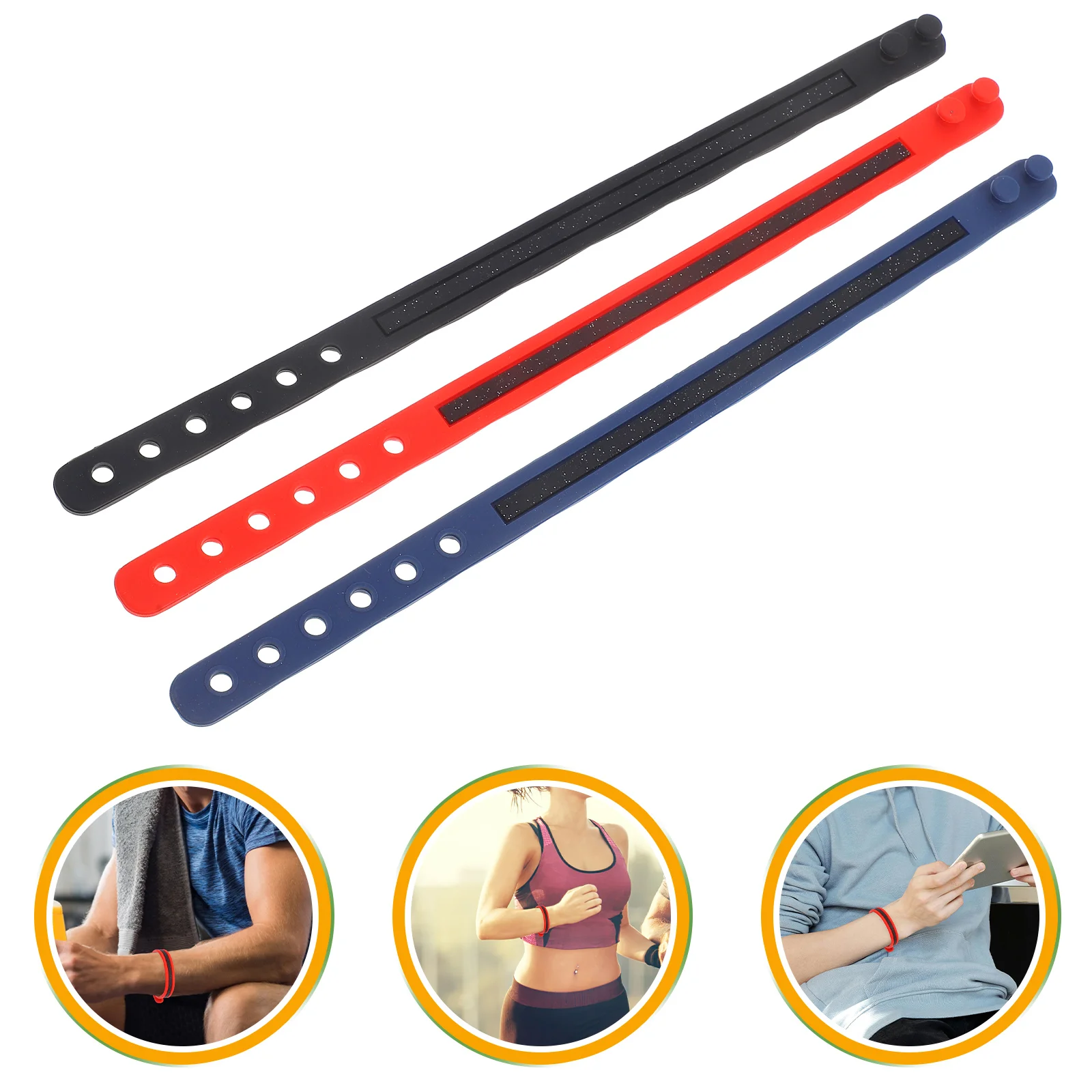 3 Pcs Basketball Anti-static Bracelet Man Wrist Bands Gym Hand Grips Silica Gel Fitness Silicone Wristband