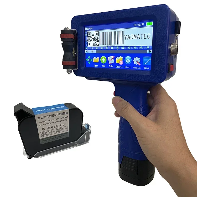 YAOMATEC 12.7mm Hand Inkjet Printer Handheld Handheld Expiry Date Production Date  Printer QR code bar code logo handjet printer