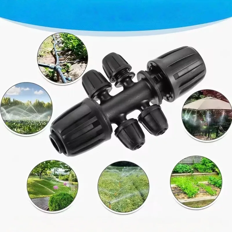 conector-t-com-trava-de-11-pecas-trava-dupla-de-6-vias-tubo-com-diametro-externo-de-063-polegadas-irrigacao-de-jardim