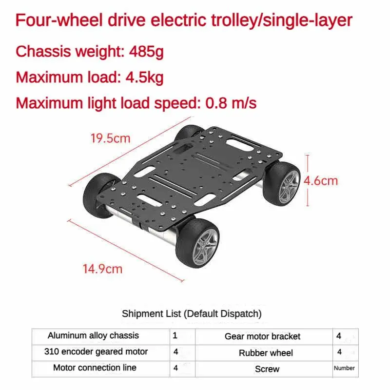 5 كجم تحميل 4WD سيارة روبوت هيكل معدني مزدوج 310 التشفير موتور دبابة مع جهاز للتحكم عن بُعد لاردوينو لراسبيري بي ل STM32 روبوت قابل للبرمجة