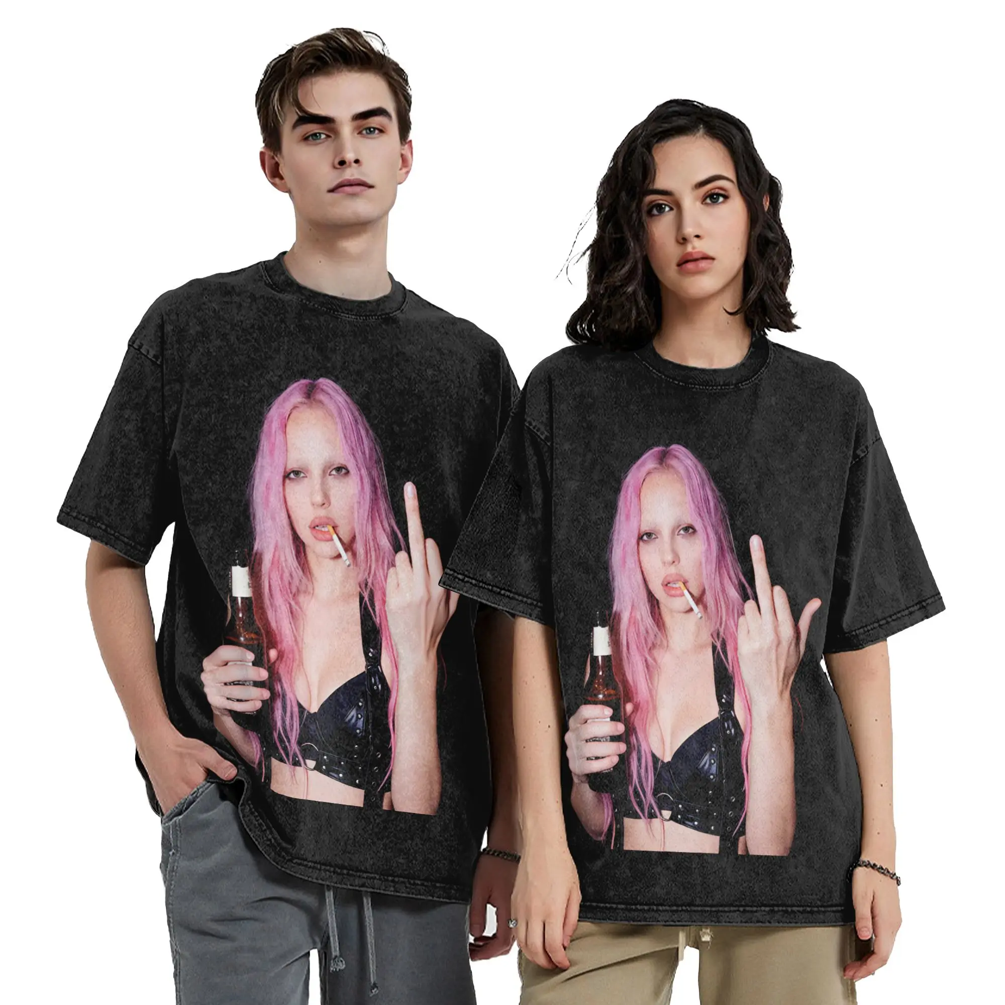 A-Adela  Flipping It T Shirt Hip Hop Washed Short Sleeve Harajuku T-Shirts  Vintage for Men Women Tops Streetwear Printed Tees