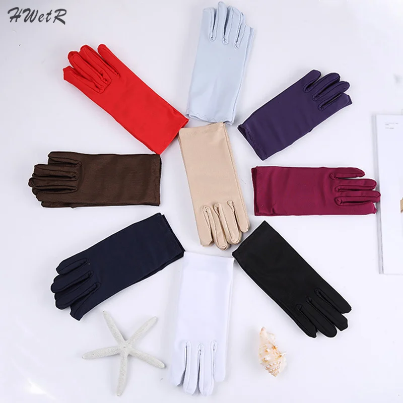 1pair Spandex Gloves Thin High Quality Short Sun Protection High Elastic Female Jewelry Etiquette Dance Boutique Gloves