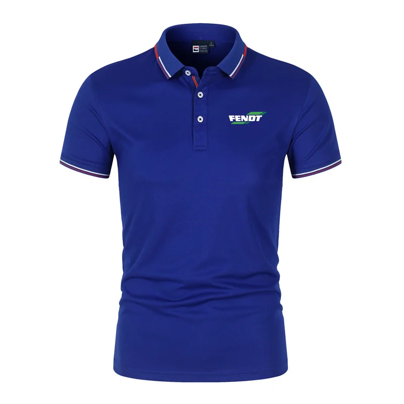 Trattore FENDT Polo da uomo Casual manica corta Turn Down camicie da uomo moda Streetwear Polo per uomo 4XL