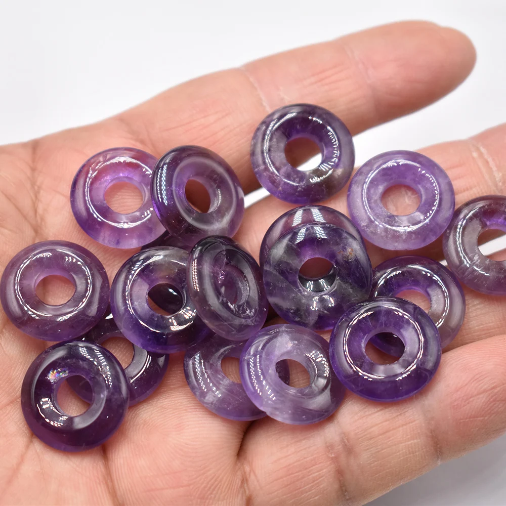 

Модное качество, разные натуральные камни, аметисты, гого, пончики, подвески, бусины 18 мм для изготовления ювелирных изделий, оптовая продажа, 20 шт./лот, бесплатно