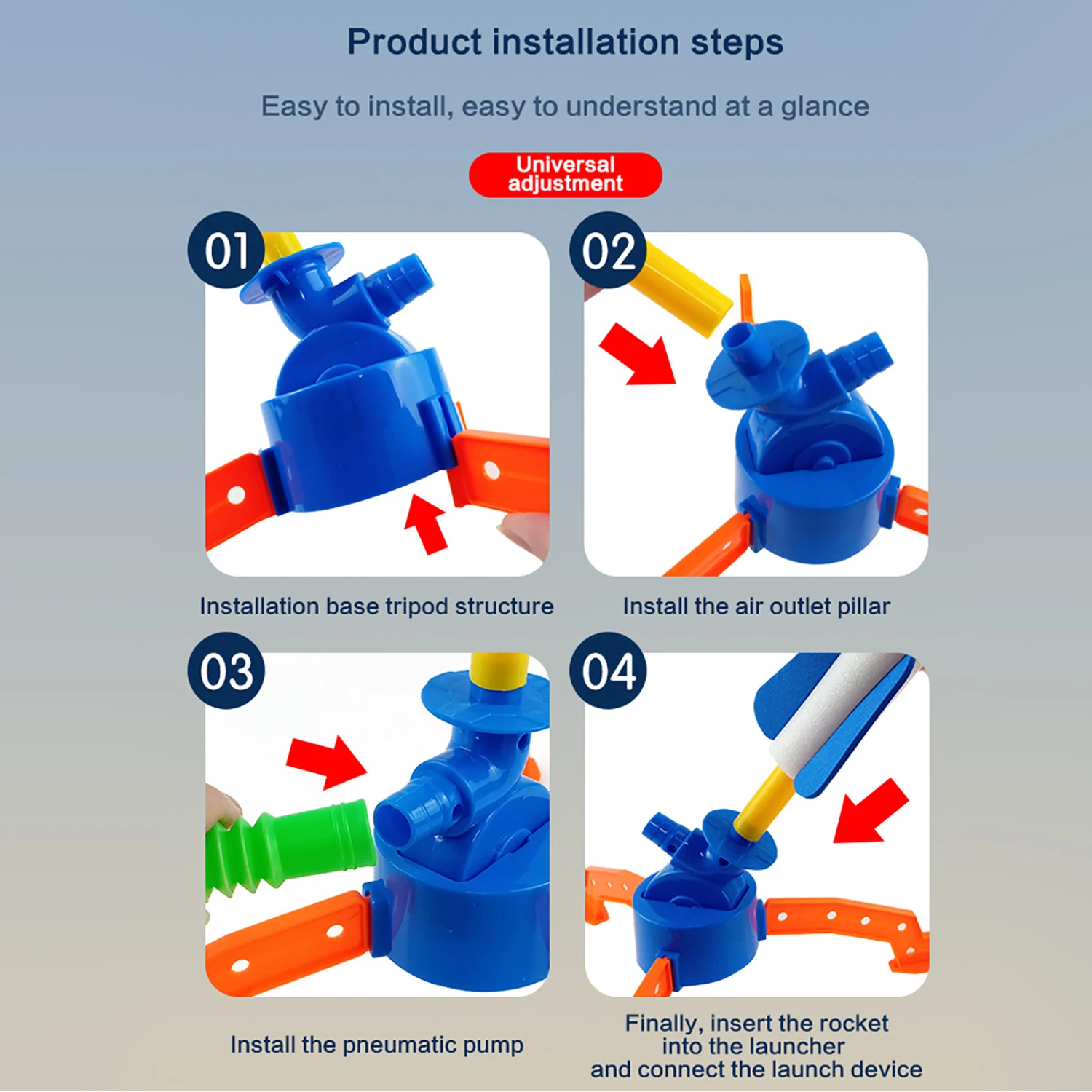 Children's Foot Stepping Soaring Rocket, Indoor and Outdoor Novel Interactive Toys, Foot Stepping Launcher Flying Toy