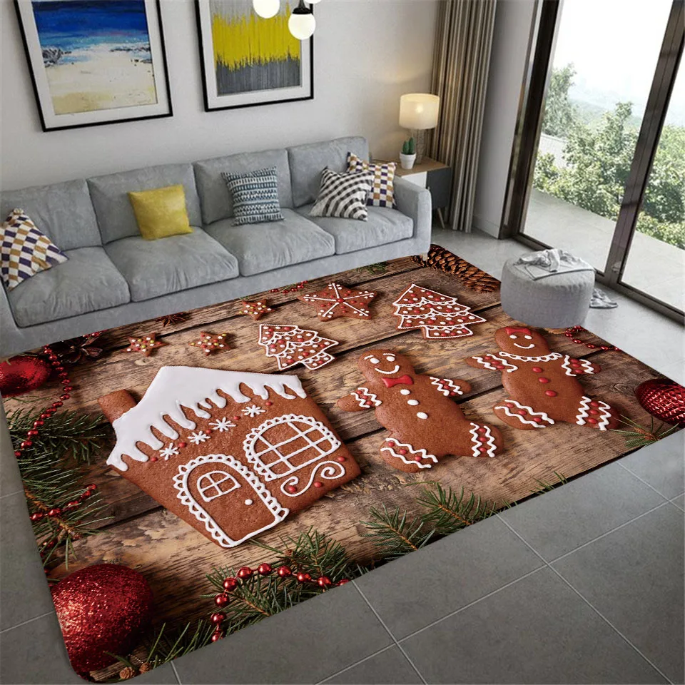 New Christmas New Year Decorations Living Room Carpet Non-slip Household Carpet Kitchen Bedroom Carpet Floor Mat Tapis Alfombra