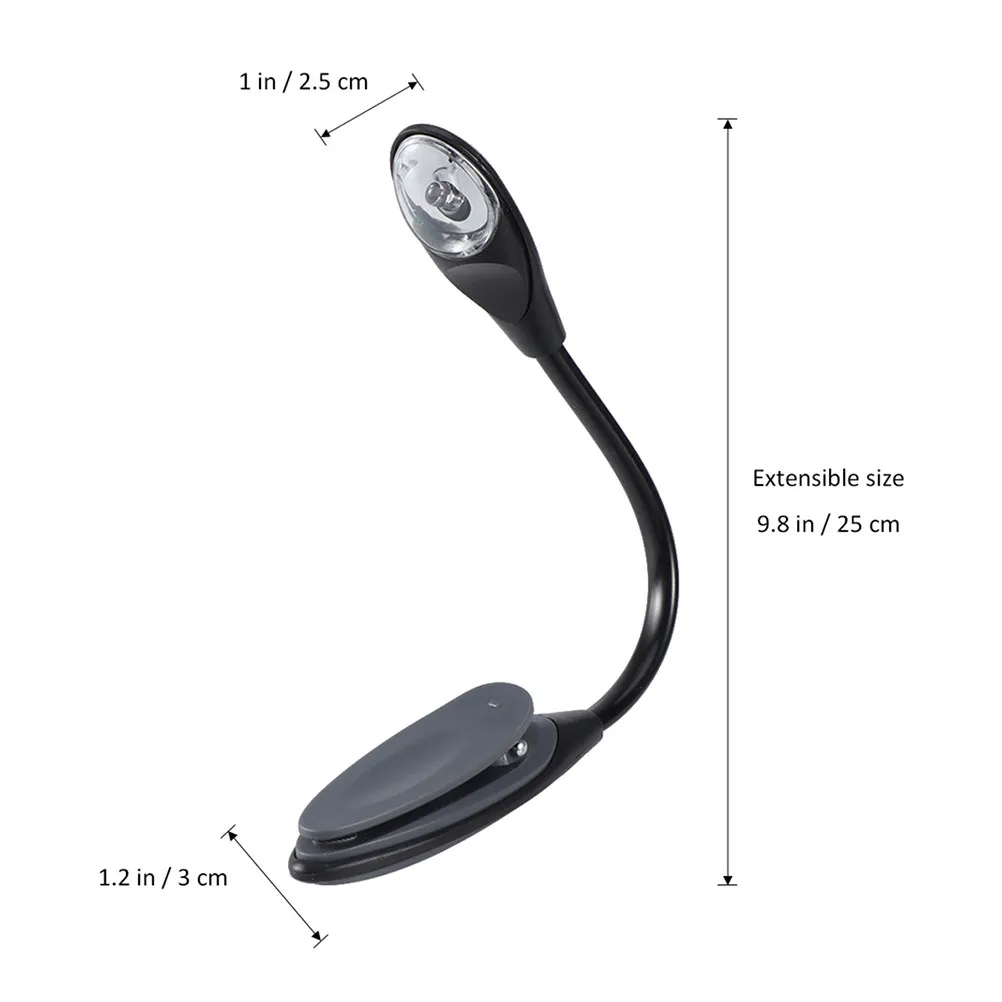 2Pcs Mini LED Book Clip Lights Gray Portable Lightweight Reading Lamp for Travel Bed Laptop Non Flickering Eye Protection