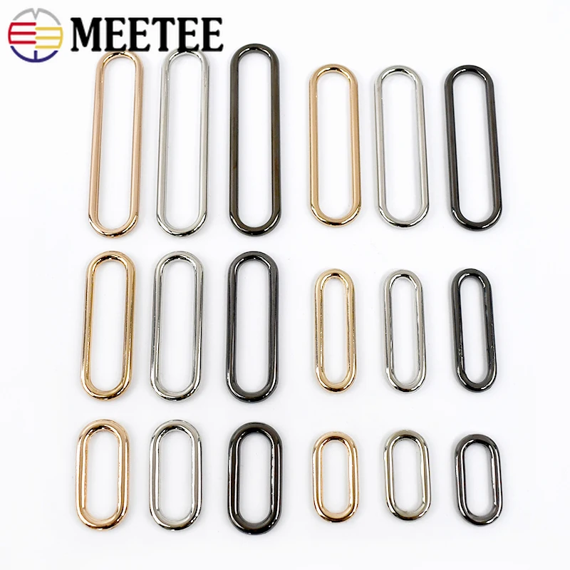 10Pcs 15-60mm Metal O Rings Buckles For Backpack Buckle Webbing Belt Clasp Hook Handbag Strap Adjuster DIY Sewing Accessories