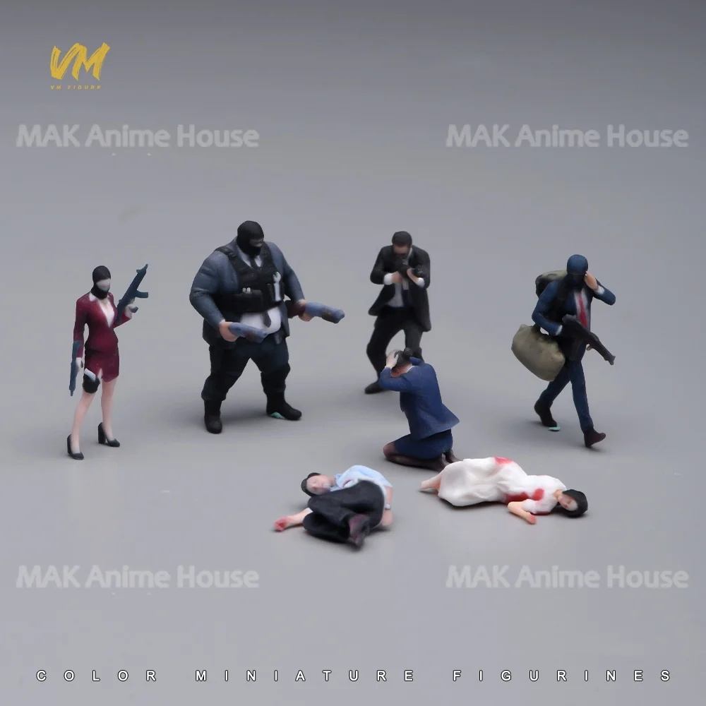 3D Print Figures 1/64 1/43 1/24 1/18 Masked Armed Robber Hostage Body Robbed Bank Overweight Men Realistic Model Scene Car Toys image 32