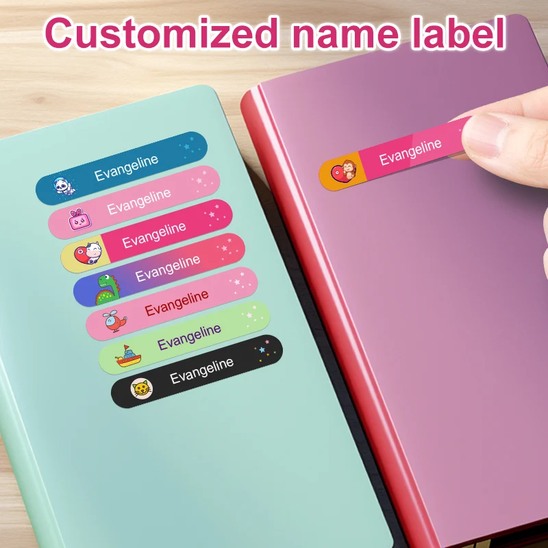 Personalized Colorful Name Stickers Custom Waterproof Labels for Luggage, Cups, Pens & Children's Art Supplies - Unique Design‌