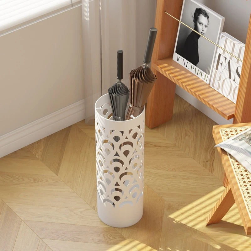 Creative Iron Hollow Out Umbrella Holder Living Room Rain Gear Rack Hotel Lobby Umbrella Storage Bins Decorative Metal Baskets