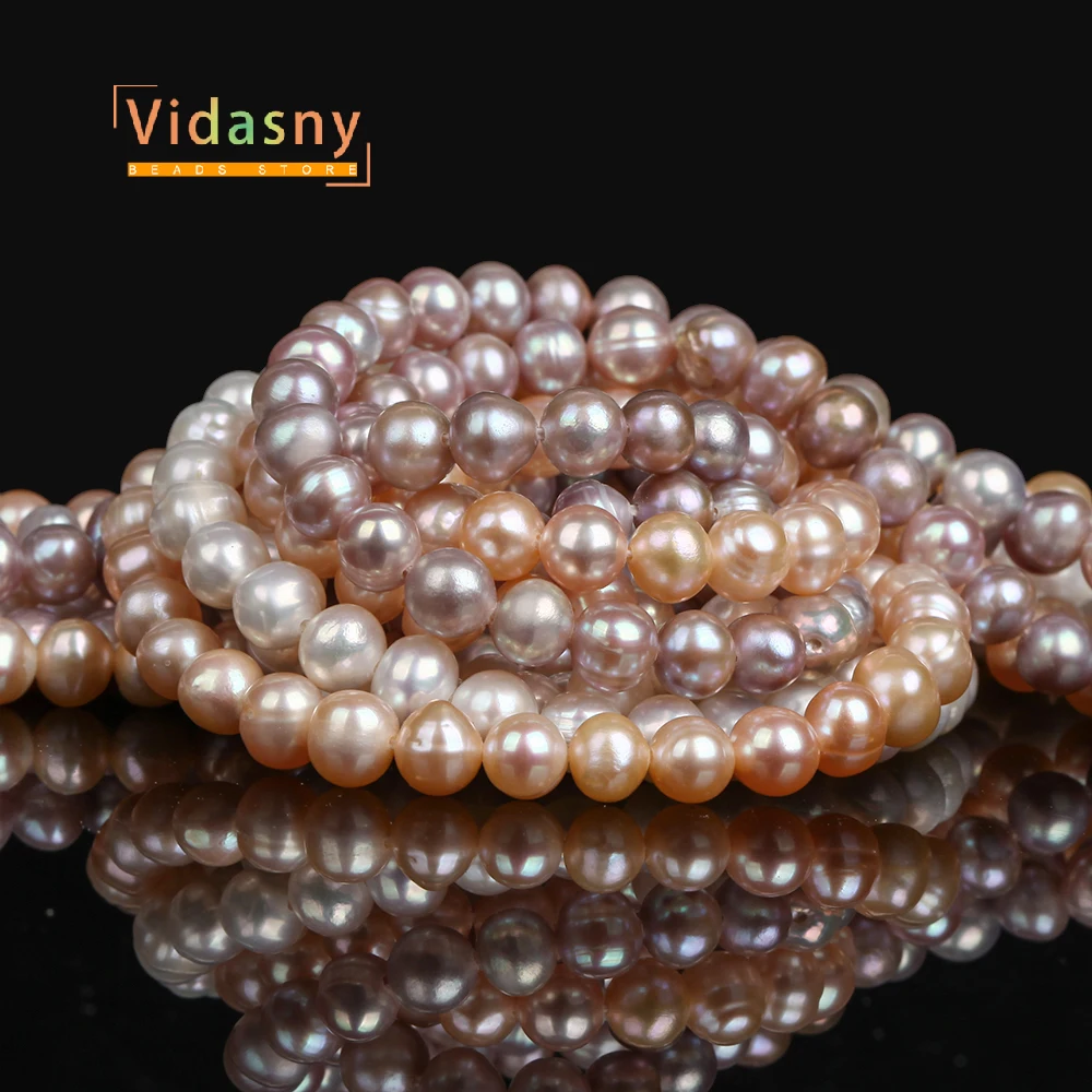 

5-6 мм натуральный жемчуг круглые свободные бусины для изготовления ювелирных изделий DIY ожерелье браслет серьги аксессуары подарки для женщин