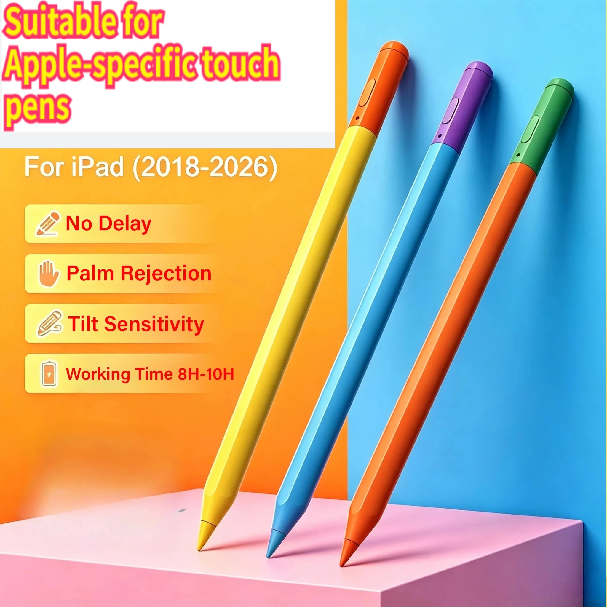 Stylus Pencil with Palm Rejection & Tilt Sensitivity for iPad, Fit iPad Air M2, Pro 12.9/13
