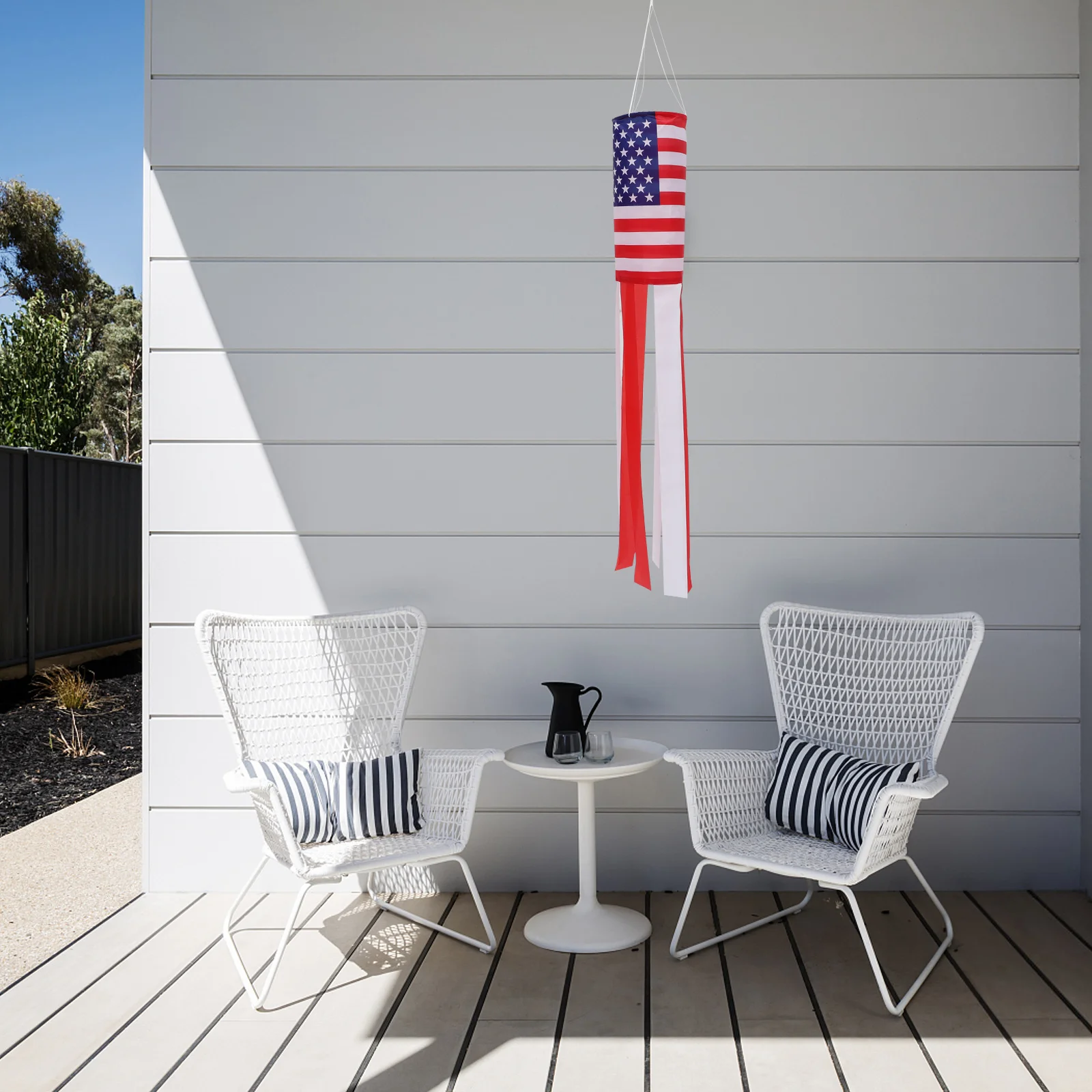 

2pcs Windsock American Flag Patriotic Decor For Independence Day 4Th Of July Outdoor Garden Party Decoration Hanging Flags