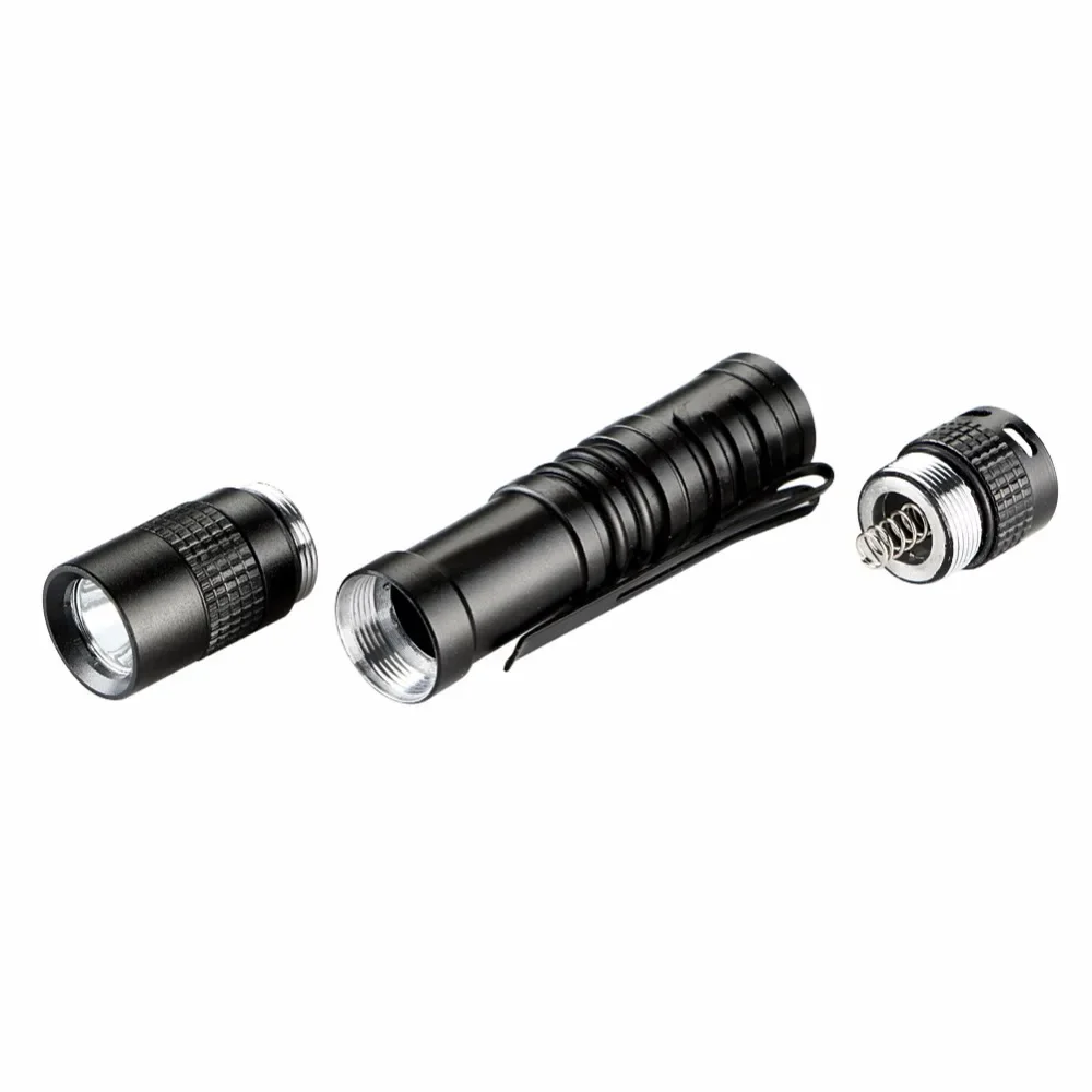 Minilinterna de bolsillo portátil, luz LED de 1000 lúmenes, Clip para lámpara de Camping, pesca, uso AAA, 1 unidad