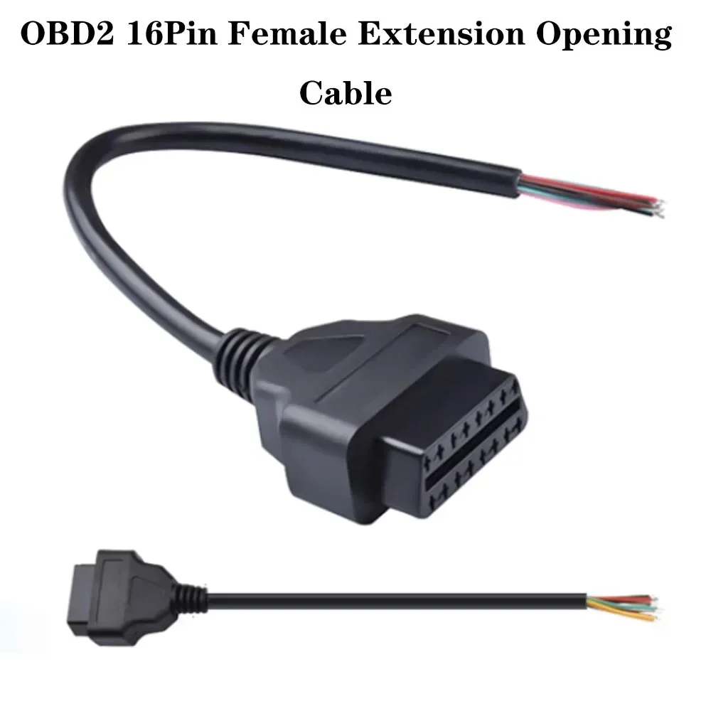 Obdii obd 16pin أنثى تمديد افتتاح كابل سيارة التشخيص واجهة موصل obd ii أنثى محول obd2 كابل الذكور