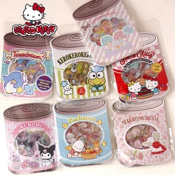 25 PCS/ New Sanrio Hello Kitty Gemini Big-eyed Frog Little Devil Pacha Dog Cartoon Canned Sticker Pack Diy Glue Crystal Sticker