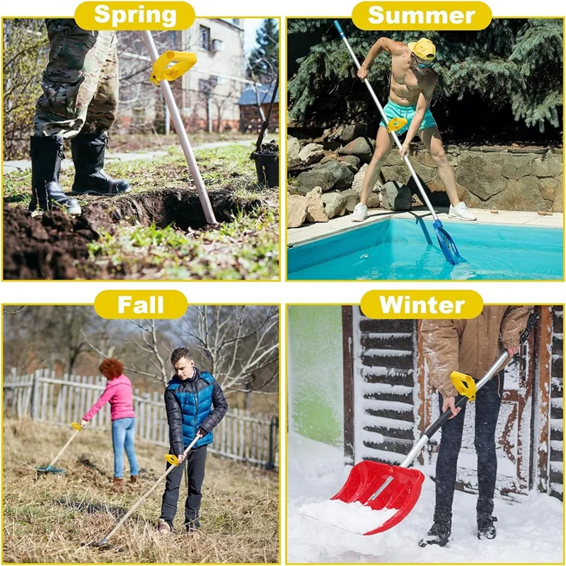 CYCLI-1 Pack Zurücksparender Werkzeuggriffbefestigung, arbeitssparender ergonomischer Schaufel- oder Rechengriffbefestigung, Werkzeuggriffgriff, Dura
